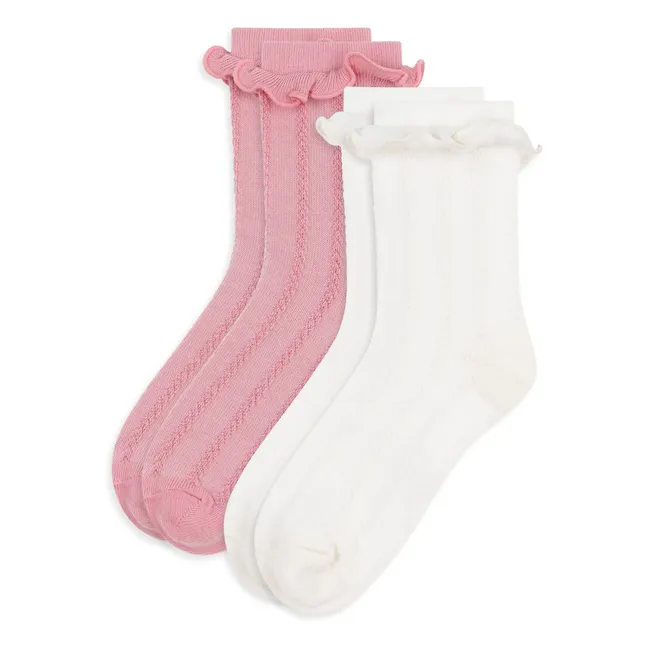 2 Paar Socken Rüschen | Weiß