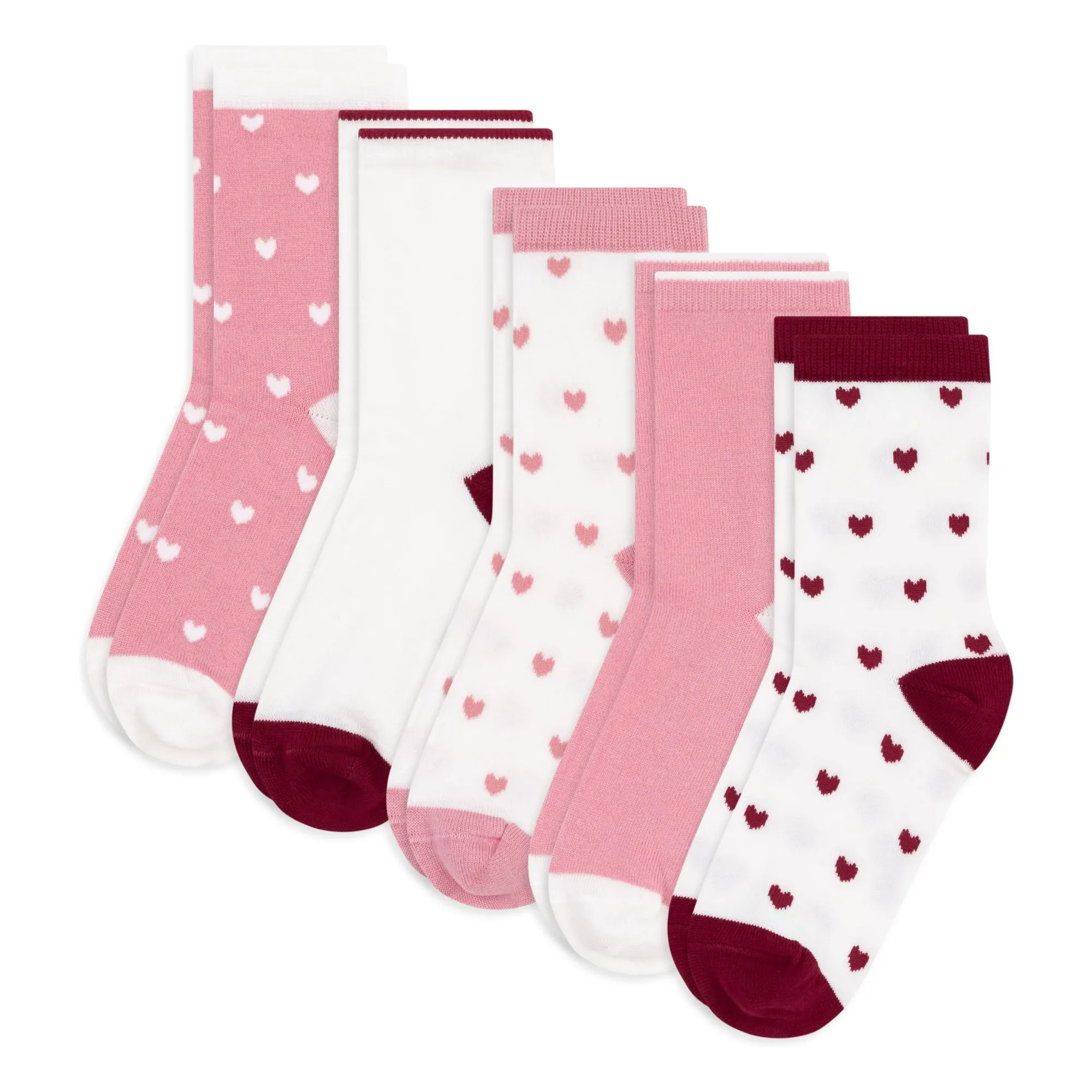 Petit Bateau Pink Pack Of 5 Pairs Of Heart Socks