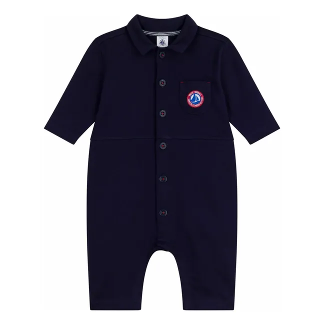 Combinaison Pompiste Jersey Coton Bio | Bleu nuit