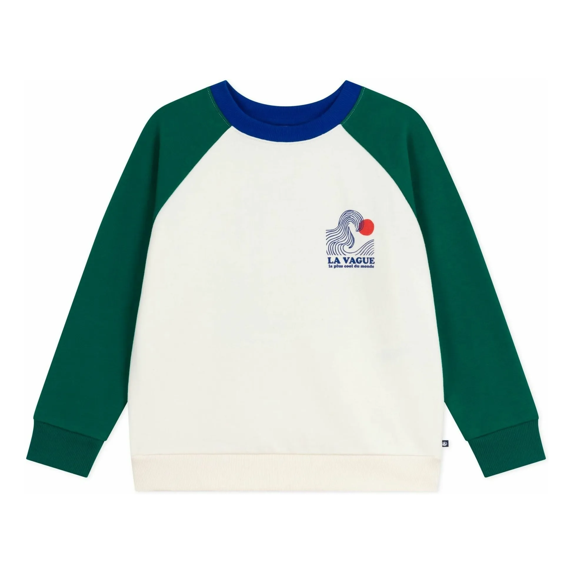 Petit Bateau Ecru Colorblock Sweat La Vague