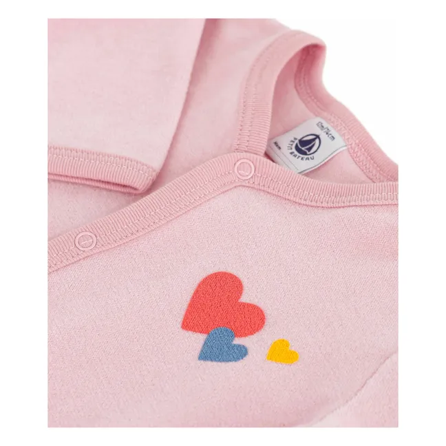 Pyjama Dors Bien 3 Cœurs Coton Bio | Rose