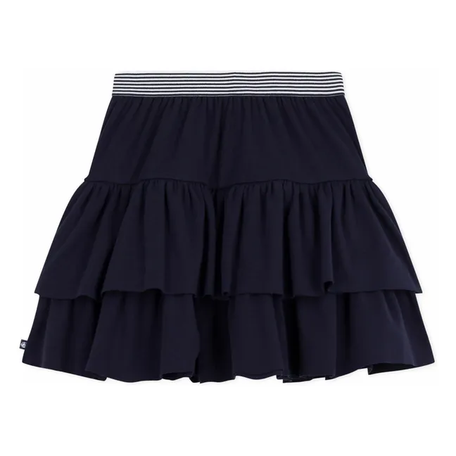 Jupe Volants Coton Bio | Bleu marine