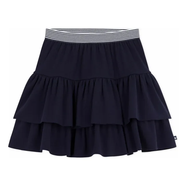 Jupe Volants Coton Bio | Bleu marine