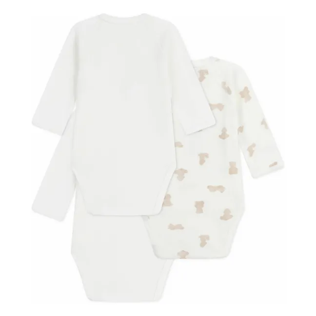 Lot 3 Bodies Oursons Coton Bio | Blanc