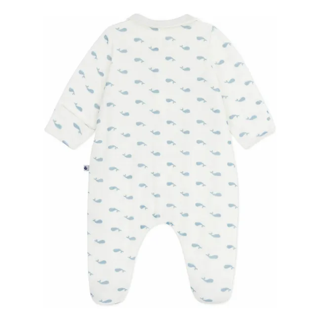 Pyjama Dors Bien Col Baleines Coton Bio | Blanc