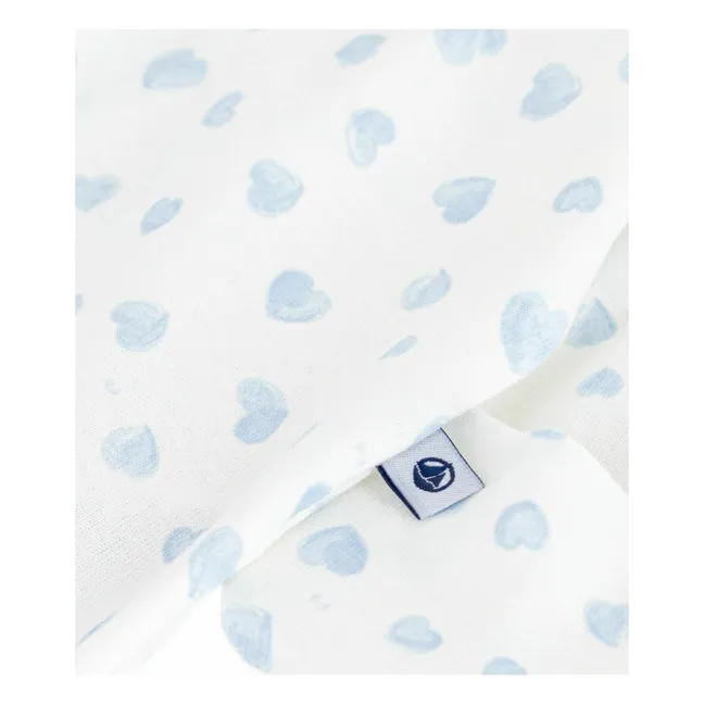 Pyjama Dors Bien Col Cœurs Coton Bio | Blanc