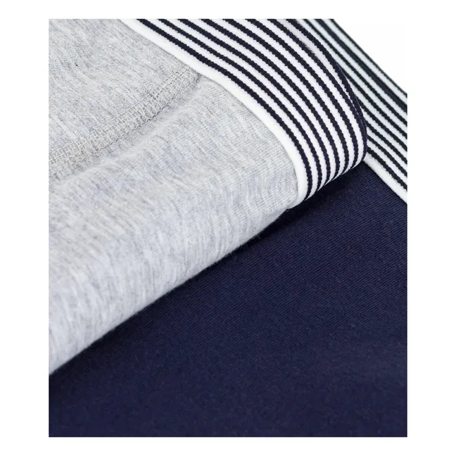 Lot 2 Boxers Bande Rayée | Gris chiné