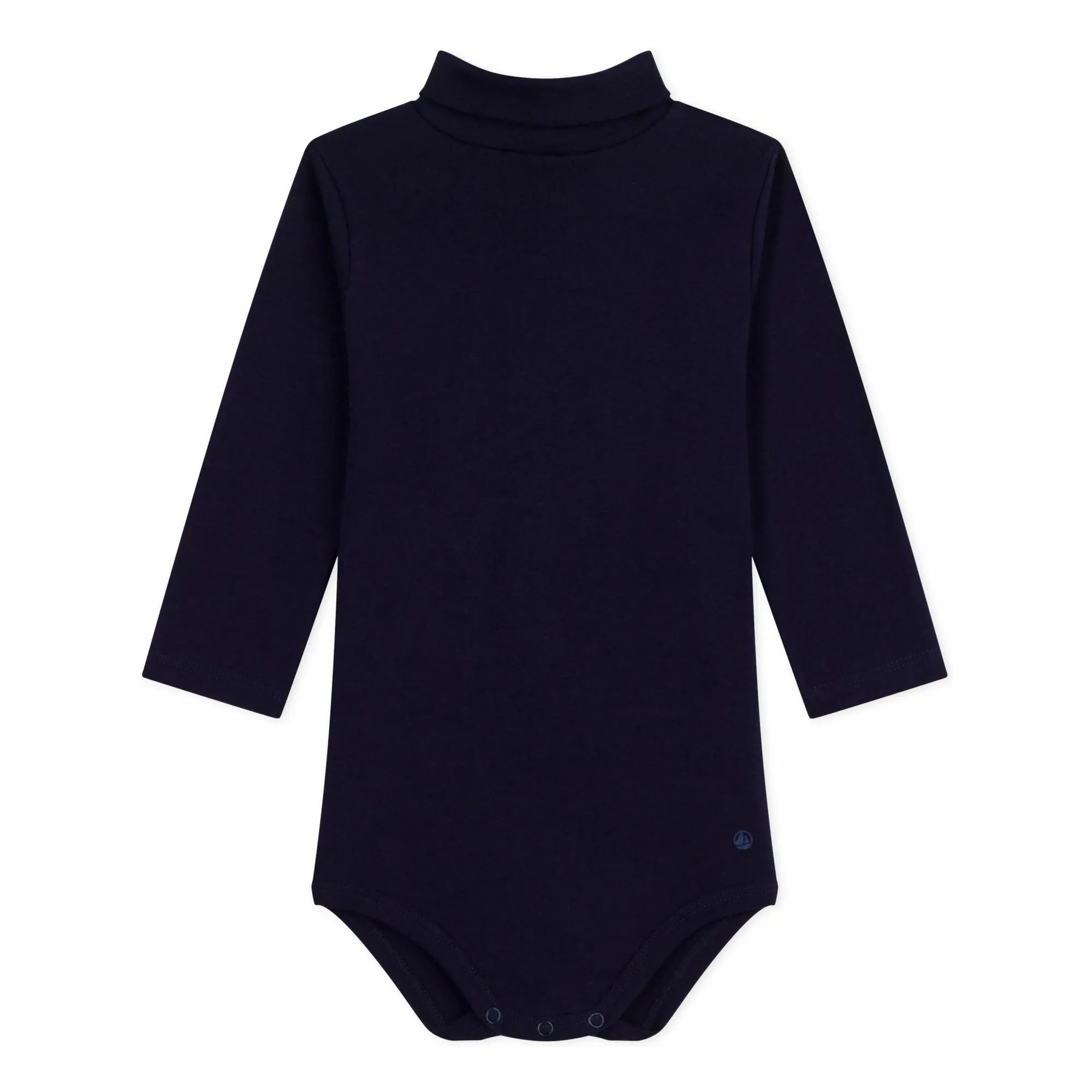 Petit Bateau Midnight Blue Organic Cotton Turtleneck Bodysuit