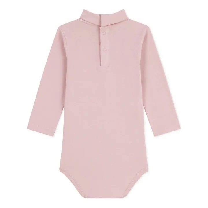 Body de cuello alto de algodón ecológico | Rosa Pálido- Imagen del producto n°1