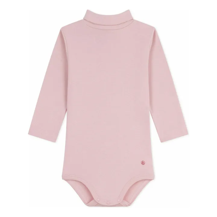 Body de cuello alto de algodón ecológico | Rosa Pálido- Imagen del producto n°0