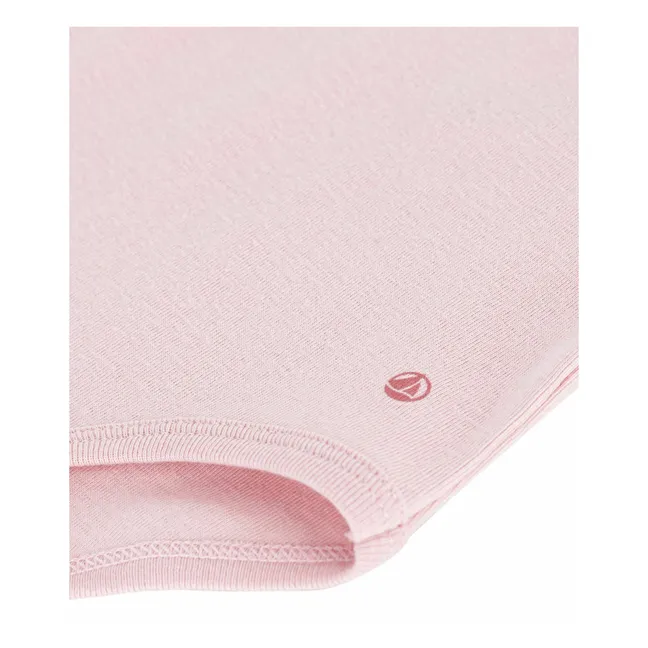 Body Col Roulé Uni Coton Bio | Rose pâle