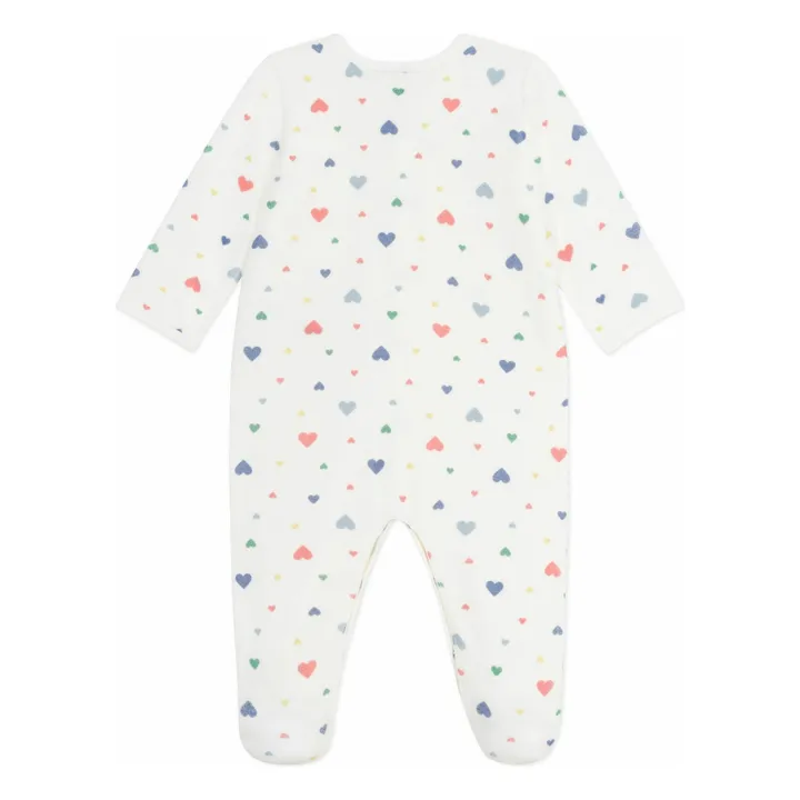 Pyjama Dors Bien Avec Pieds Cœurs Coton Bio | Blanc- Image produit n°1