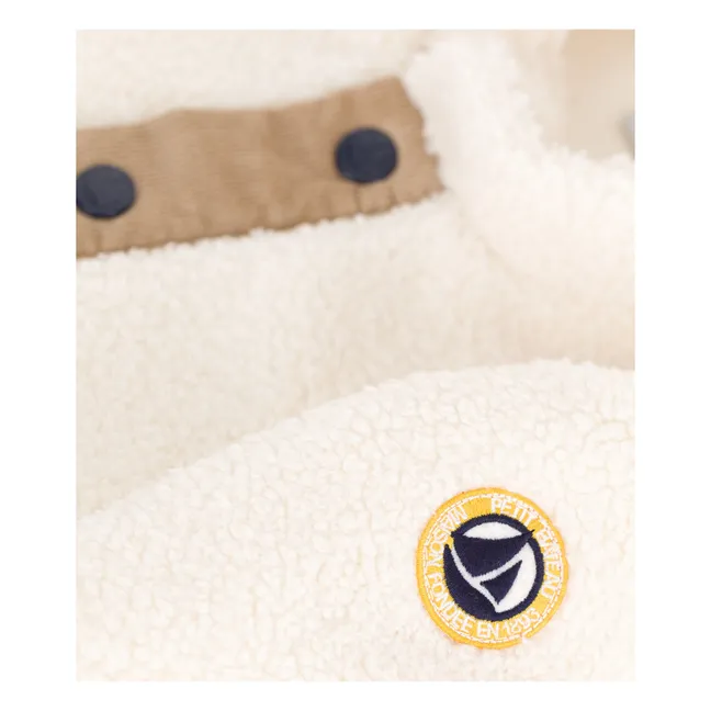 Sherpa Faux Jacket Contrast Pockets | Ecru