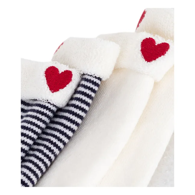 2er-Pack gestreifte Socken | Weiß