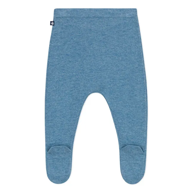 Legging With Wool Mesh Feet | Blue