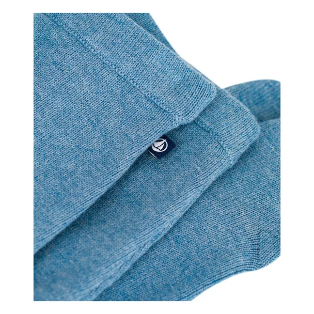 Legging With Wool Mesh Feet | Blue