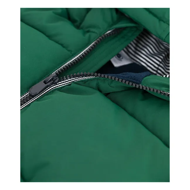 Plain Lined Down Jacket | Chrome green