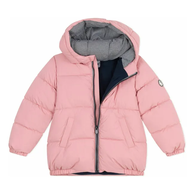Gefütterte Daunenjacke Einfarbig | Rosa