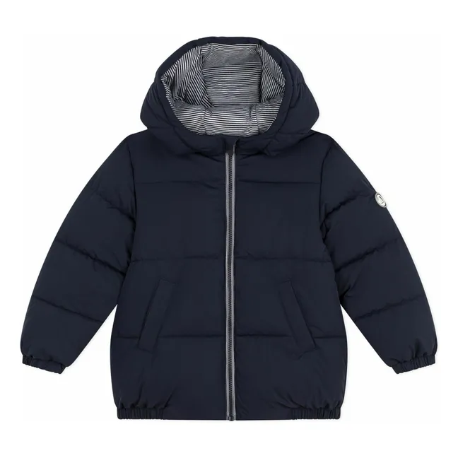 Plain Lined Down Jacket | Navy blue