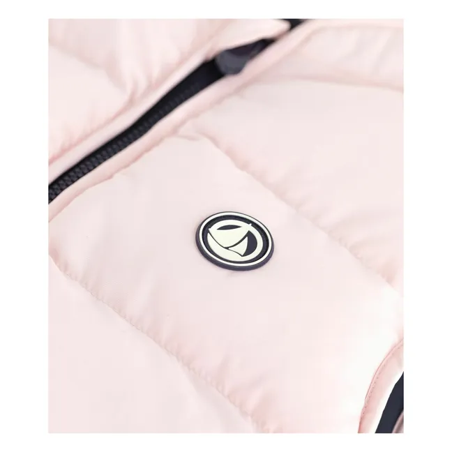 Reversible ärmellose Daunenjacke | Blassrosa