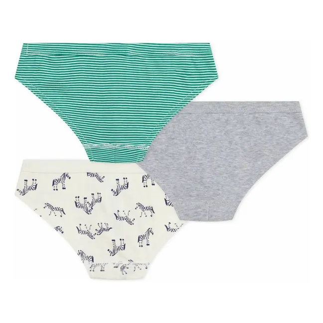 Lot 3 Slips Zèbres | Gris chiné
