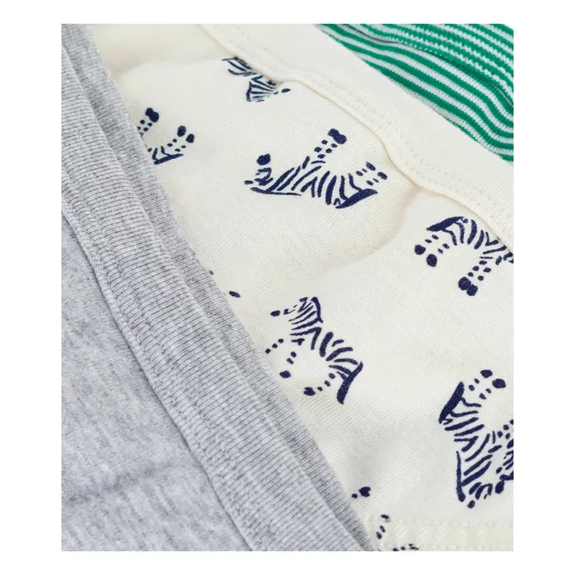 Lot 3 Slips Zèbres | Gris chiné