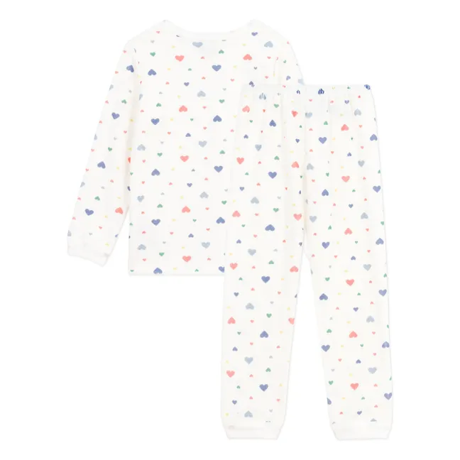 Pyjama Cœurs Coton Bio | Blanc