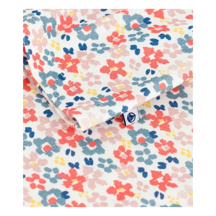 Camisa y pantalón de pijama floral de algodón ecológico | Blanco- Imagen del producto n°3