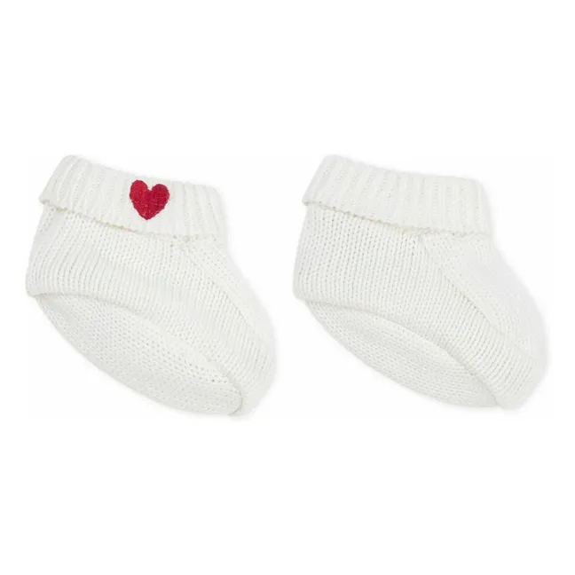 Pantofole a cuore in cotone biologico | Bianco