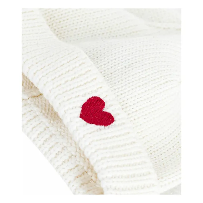 Gorro Corazón de algodón ecológico | Blanco