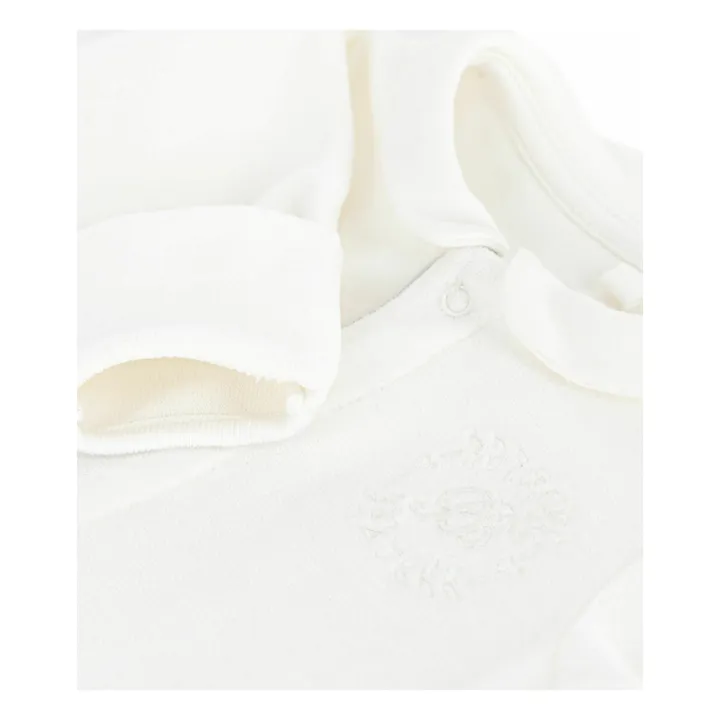 Pijama Dors Bien Logo Bordado Algodón Ecológico | Blanco- Imagen del producto n°2
