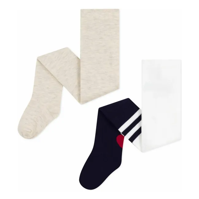2 Paar hohe Socken Herz | Navy