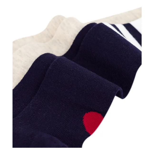 2 Paar hohe Socken Herz | Navy