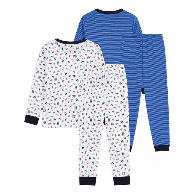Lot 2 Pyjamas Bords Contrastés | Blau
