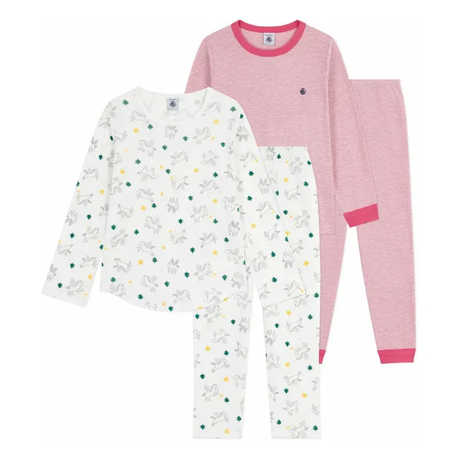 Lot 2 Pyjamas Licornes | Blanc