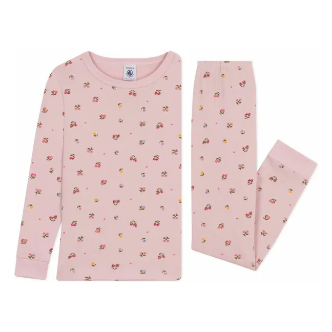 Pyjama Fleuri Cœurs Coton Bio | Rosa