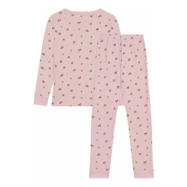 Pyjama Fleuri Cœurs Coton Bio | Rosa