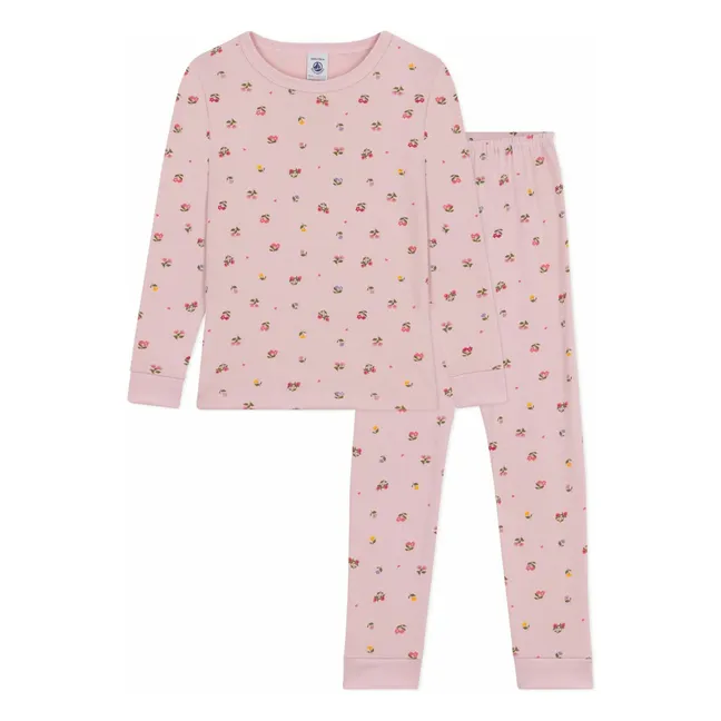 Pyjama Fleuri Cœurs Coton Bio | Rosa