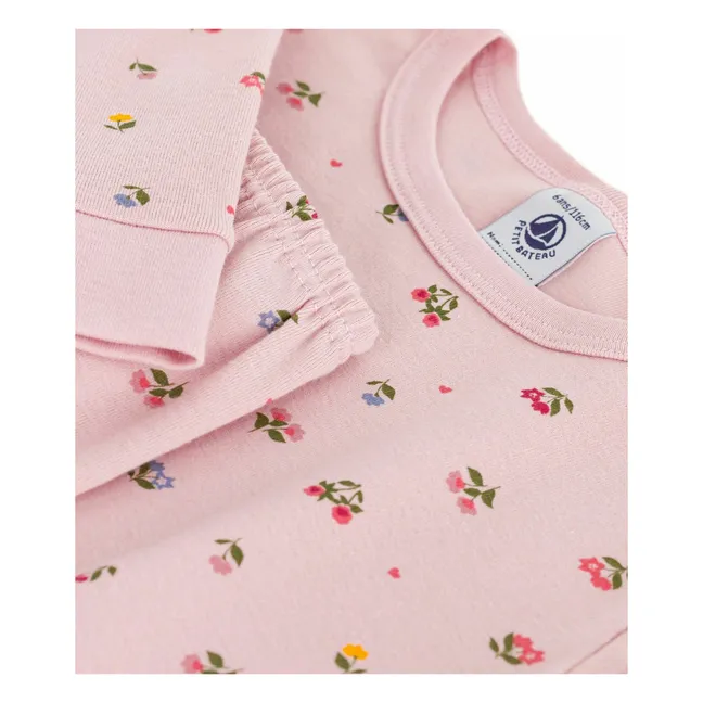 Pyjama Fleuri Cœurs Coton Bio | Rosa