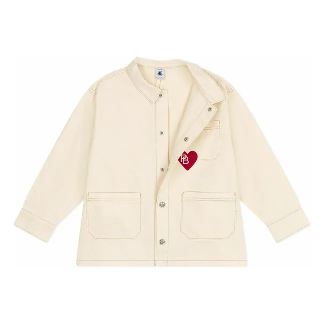 Veste Surpiqures Cœur | Ecru
