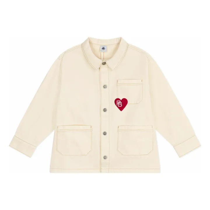Veste Surpiqures Cœur | Ecru- Image produit n°0