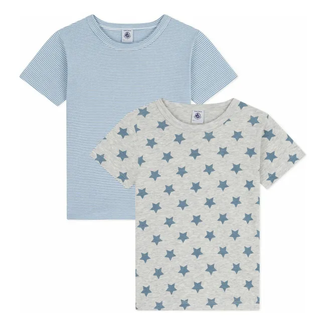 Lot 2 T-shirts Etoiles | Bleu