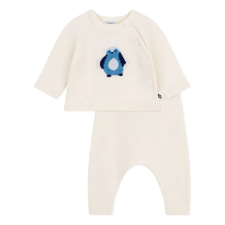 Ensemble Pull et Legging Pingouin Laine | Ecru- Image produit n°2
