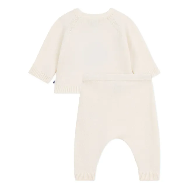Ensemble Pull et Legging Pingouin Laine | Ecru