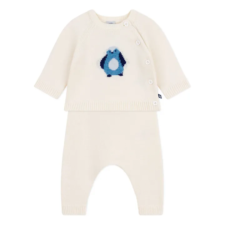 Ensemble Pull et Legging Pingouin Laine | Ecru- Image produit n°0