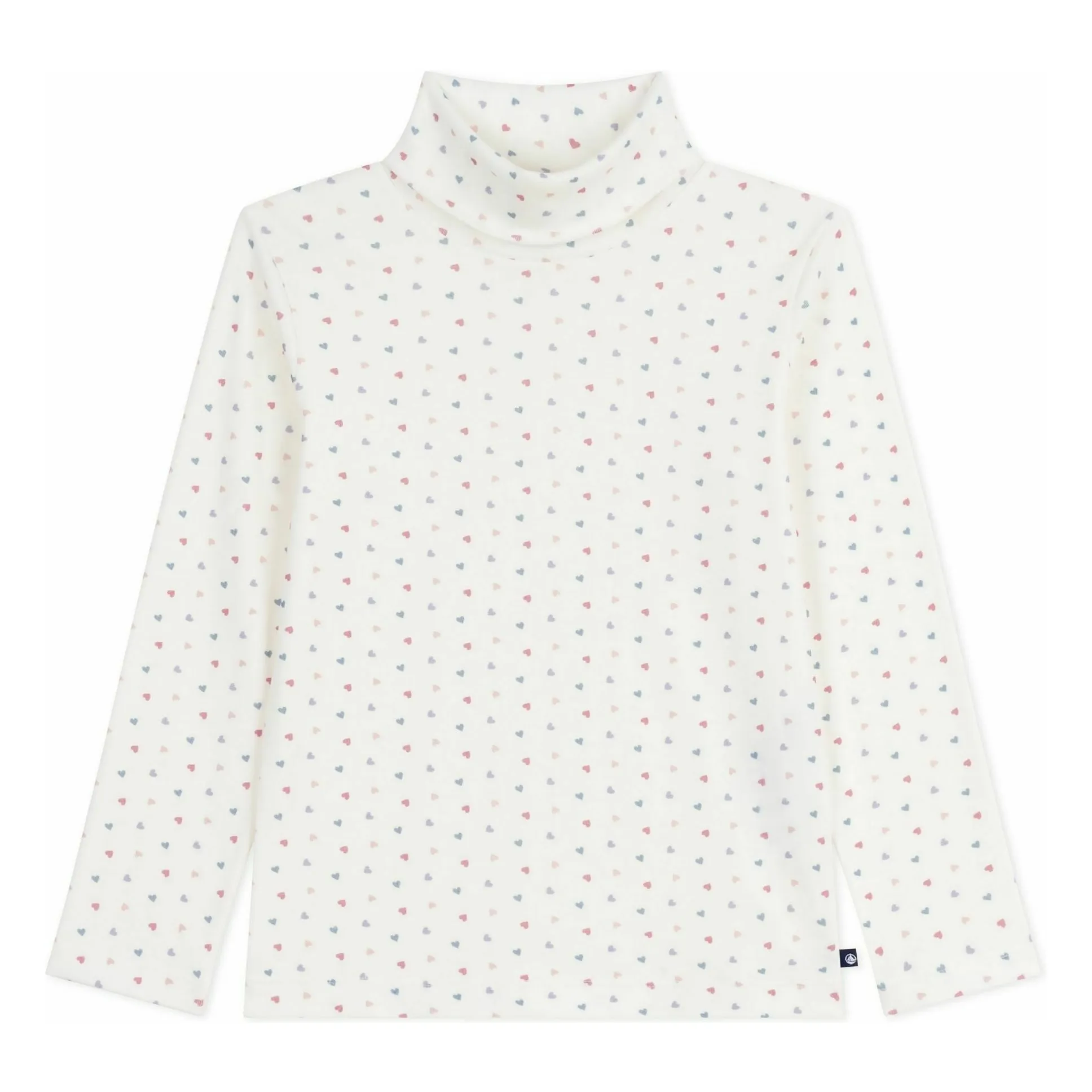 Petit Bateau Ecru Organic Cotton Hearts Undershirt