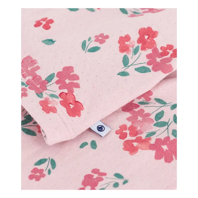 Pyjama Léger Fleuri Coton Bio | Rose