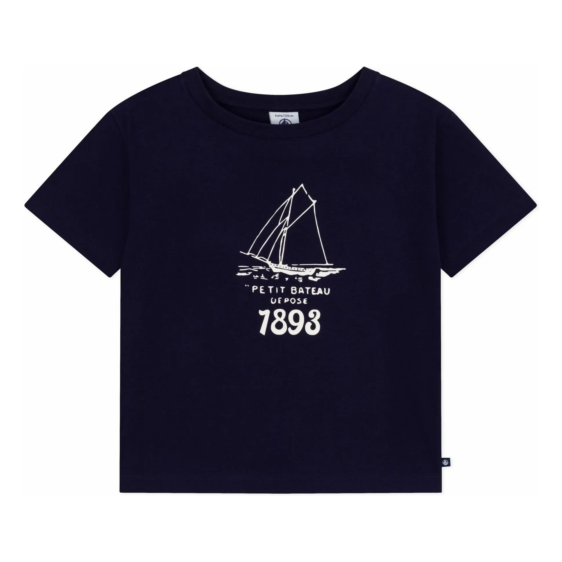 T-shirt Bateau 1893 Jersey Coton Bio | Bleu marine- Image produit n°0