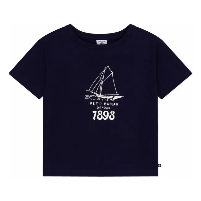 T-shirt Bateau 1893 Jersey Coton Bio | Azul Marino