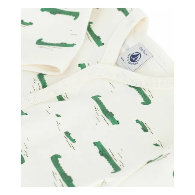 Pyjama Dors Bien Crocodiles Coton Bio | Ecru